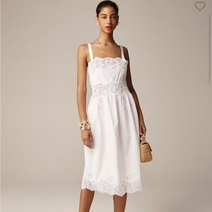 NWT J. Crew Philomena Dress Lace Embroidered  White SOLD OUT - Size large